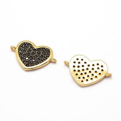Brass Micro Pave Grade AAA Cubic Zirconia Links