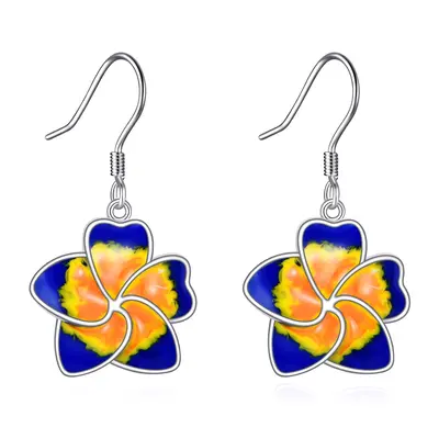 Sterling Silver Hawaiian Drop Earrings