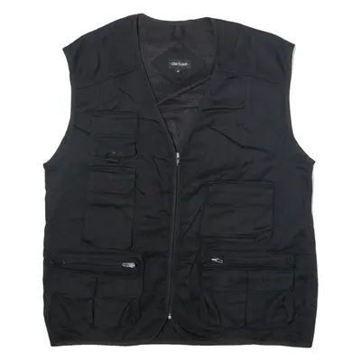 CRAFTLAND Utility Mens Gilet Black Twill 90s M