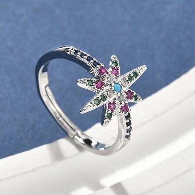 Brass Micro Pave Cubic Zirconia Finger Rings for Women