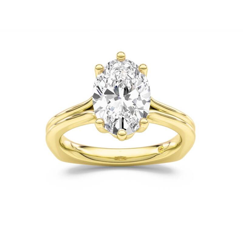 Fleur Oval Lab Grown Diamond Engagement Ring | 10K Yellow Gold 2 1/2 CT. TW.