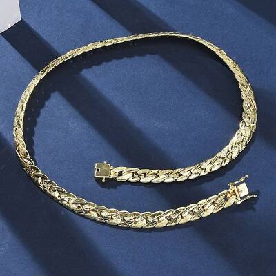 9MM Brass Cuban Link Chain Necklaces