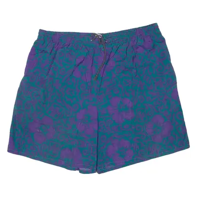 Mens Sports Shorts Purple Floral L W32