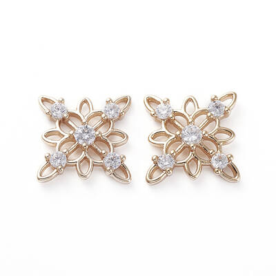 Brass Cubic Zirconia Filigree Joiners