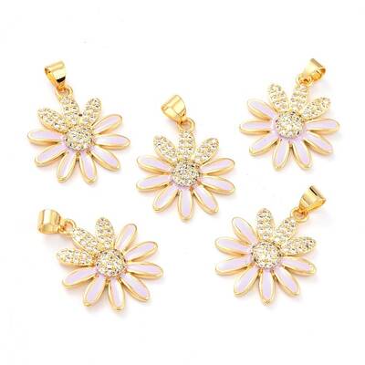 Real 18K Gold Plated Brass Micro Pave Cubic Zirconia Pendants