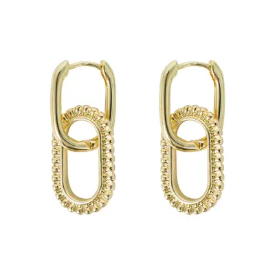 Mytys Fashion Small Square Hoop Earrings Geometric Oval Rectangle Hoop Earrings for Women Outdoorfun