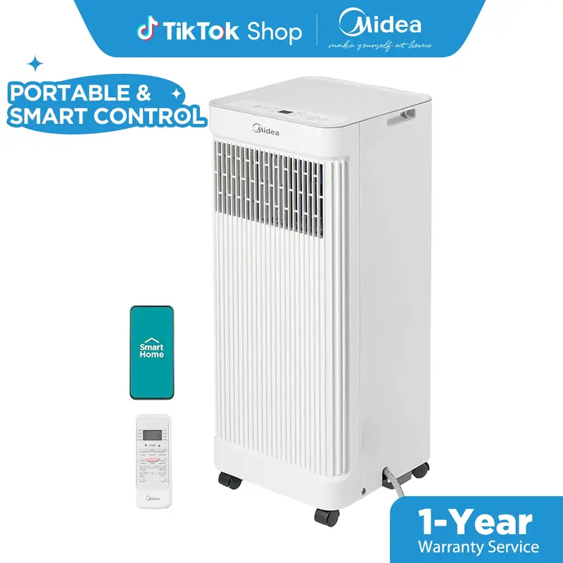 Midea 8,500 BTU ASHRAE (5,000 BTU SACC) Portable Air Conditioner, Back to School, Gift, Smart Control, Cools up to 150 Sq. Ft...