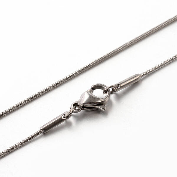 Matte Style 201 Stainless Steel Round Snake Chain Necklaces for Women Men