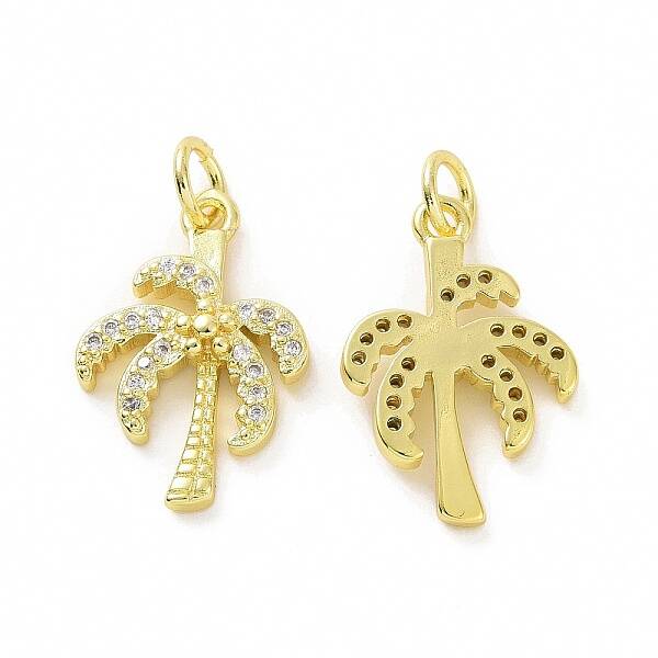 Brass Micro Pave Clear Cubic Zirconia Pendants