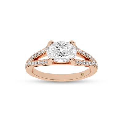 Delhi Split Shank Oval Lab Grown Diamond Engagement Ring | 10K Rose Gold 2 3/4 CT. TW.