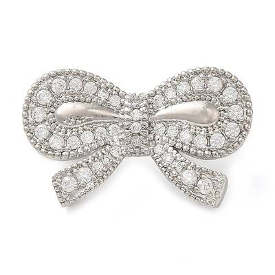 Brass Micro Pave Clear Cubic Zirconia Fold Over Clasps