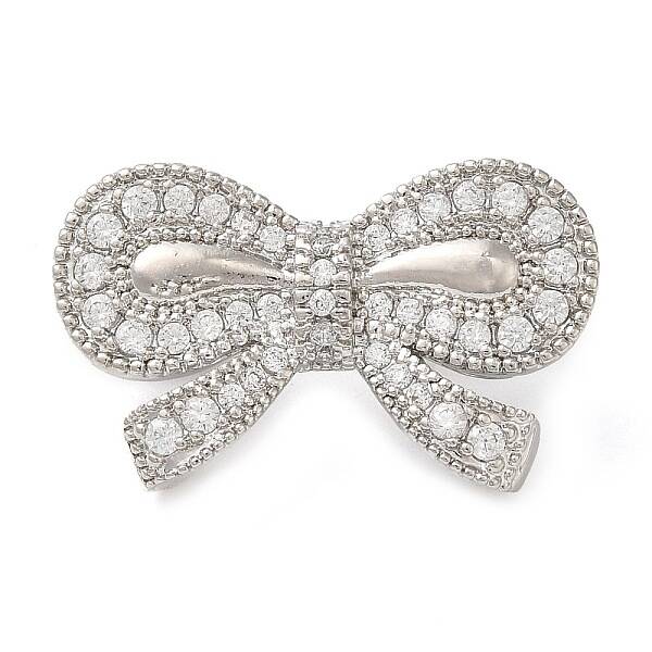 Brass Micro Pave Clear Cubic Zirconia Fold Over Clasps