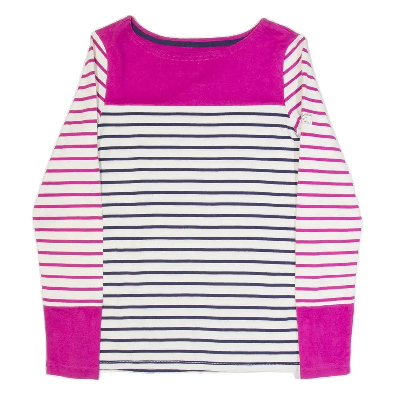 JOULES Womens Patterned Jumper White Striped Tight Knit UK 6