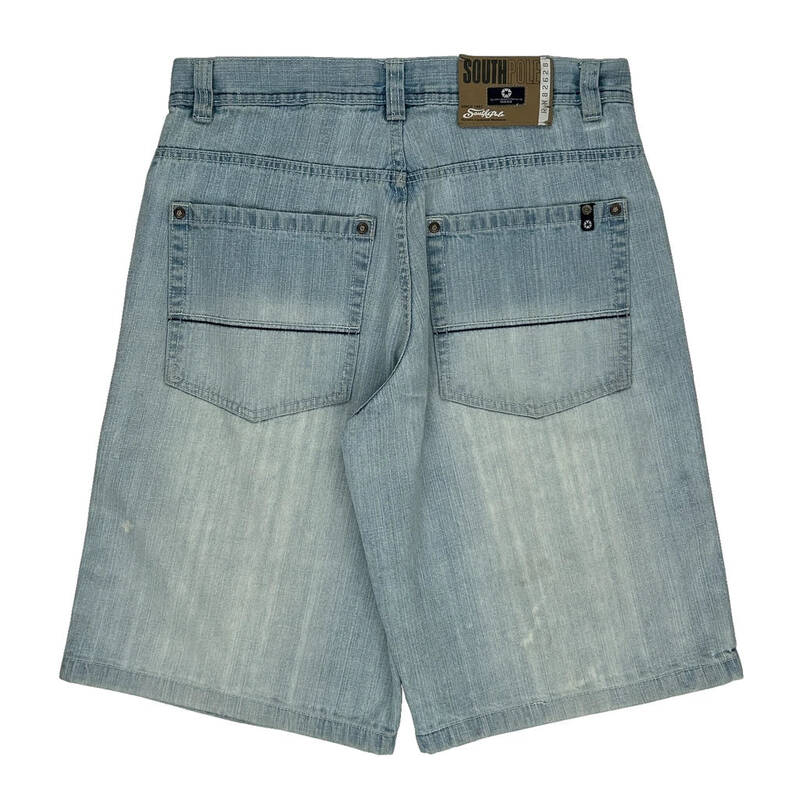 Southpole Baggy Denim Shorts - 34W 12L Light Wash Cotton
