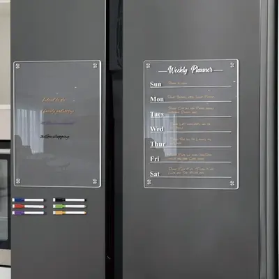 Magnetic Weekly Note Board & Whiteboard Marker Pen Set, 2 Counts Erasable Weekly Planner & 6 Counts Whiteboard Pen Set for Ho...