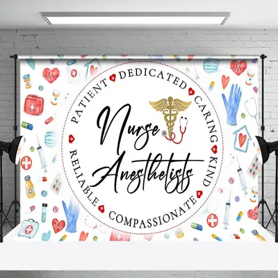 Medical Supplies White Nurse Anesthetist Backdrop - Aperturee