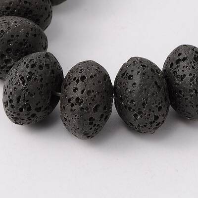 Synthetic Lava Rock Bead Strands