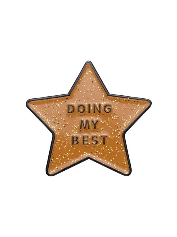 1 Piece Unisex Cute Letters & Star Design Brooch, Trendy Novelty Clothes Brooch, Fashionable Clothes Accessories for Women & ...