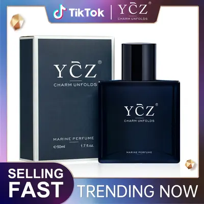 YCZ Cologne Midnight Marine Man Eau de Parfum 1.7oz Aromatic Woody Fragrance Bergamot Vetiver Leather Citrus Woody Musk Colog...