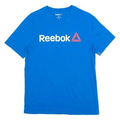 REEBOK Mens T-Shirt Blue M