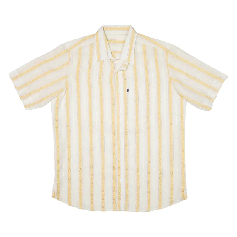 Mens Shirt Yellow Striped L