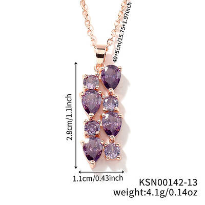 Brass Cubic Zirconia Long Tassel Pendant Necklaces for Fashionable Statement Style