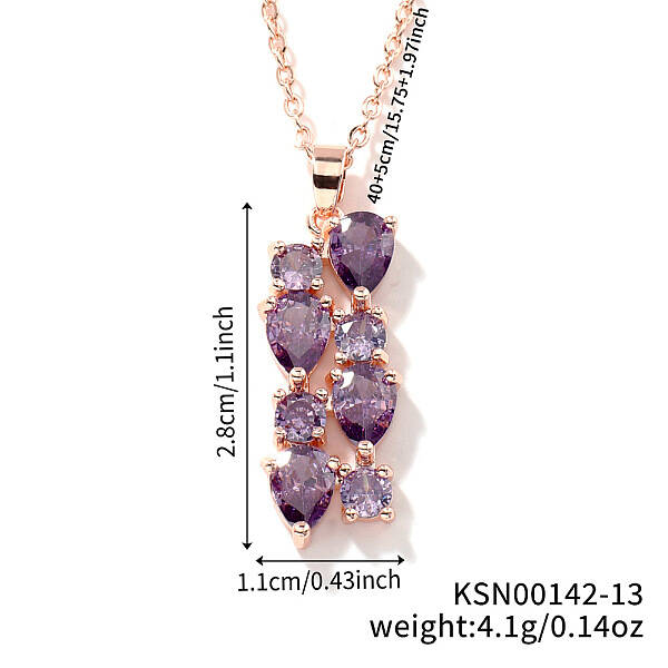 Brass Cubic Zirconia Long Tassel Pendant Necklaces for Fashionable Statement Style