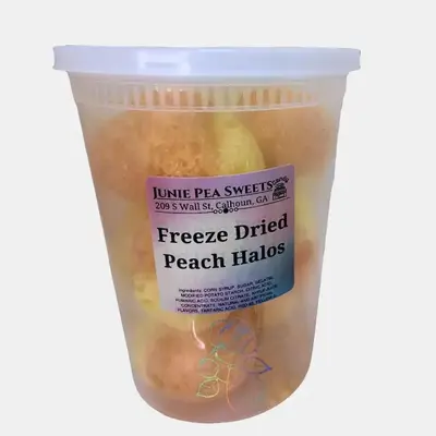 Peach Halos (Freeze Dried Candy) - Sweet Tangy Snack Candy Bite Size Bonbon Gluten Free Vitamin Rich On The Go Treat