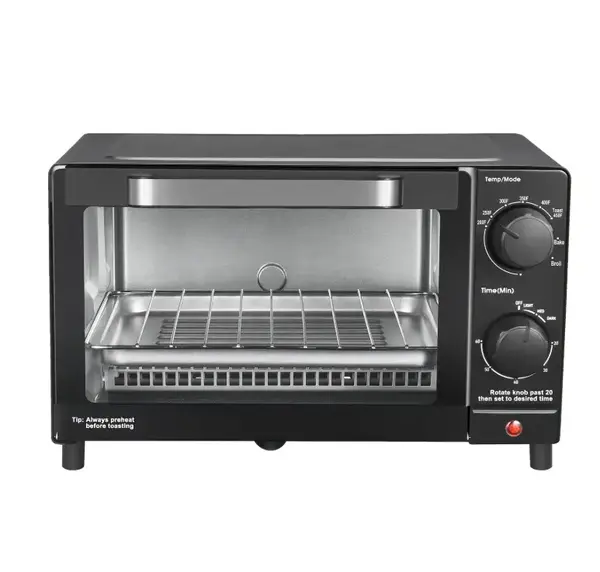 4-Slice Toaster Oven with 3 Adjustable Settings, Includes Baking Rack & Pan, Versatile Cooking for All Sizes