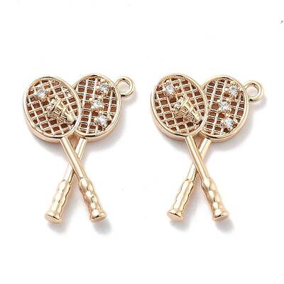 Rack Plating Brass Clear Cubic Zirconia Pendants