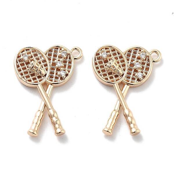 Rack Plating Brass Clear Cubic Zirconia Pendants