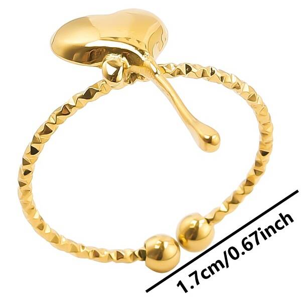 Minimalist Melting Heart 304 Stainless Steel Cuff Rings