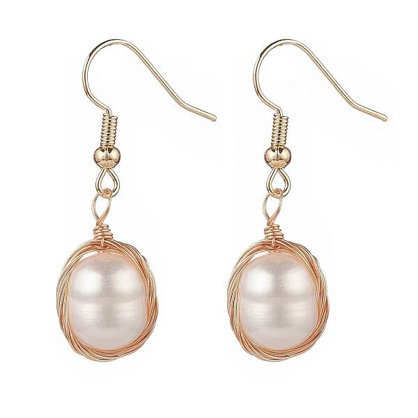 Natural Pearl Dangle Earrings