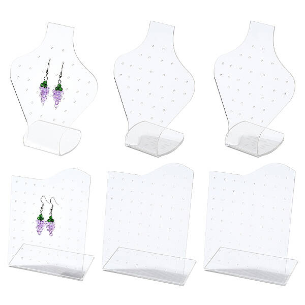 4Pcs 2 Styles Acrylic Earring Display Frame