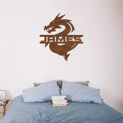 Dragon Wood Name Sign