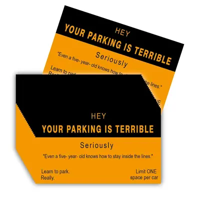 Cartoon Parking Violation Card, 50pcs/set Funny Interesting Cartoon Parking Violation Themed Card, Party Supplies Cosplay Dec...