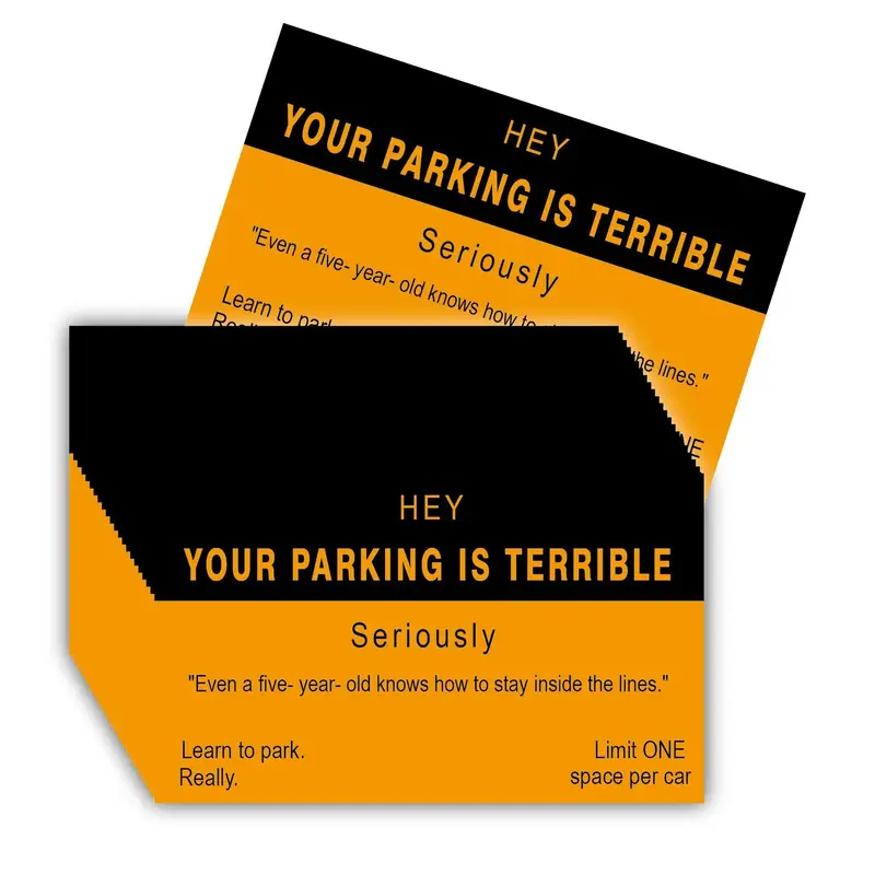 Cartoon Parking Violation Card, 50pcs/set Funny Interesting Cartoon Parking Violation Themed Card, Party Supplies Cosplay Dec...