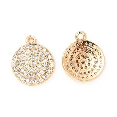 Brass Micro Pave Clear Cubic Zirconia Pendants