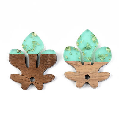 Transparent Resin & Walnut Wood Pendants