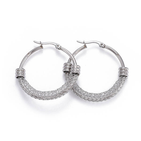 Non-Tarnish 304 Stainless Steel Hoop Earrings