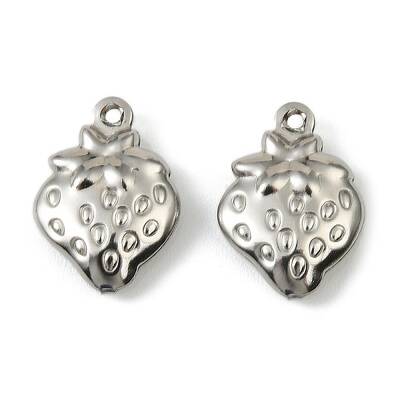304 Stainless Steel Pendants. Strawberry Charm