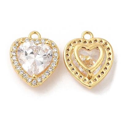 Brass and Clear Cubic Zirconia Pendants