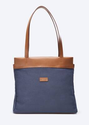 Tropez Canvas Shoulder Handbag | Color: Navy Blue