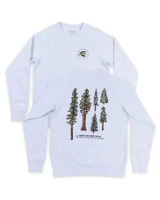 Nature Study Conifers Unisex Pullover | Ash | Size: L