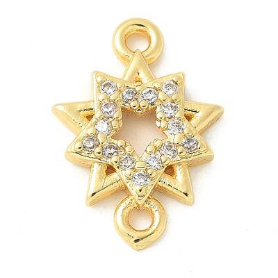 Brass Micro Pave Cubic Zirconia Connector Charms