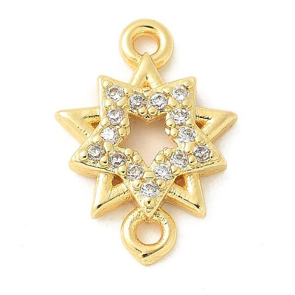 Brass Micro Pave Cubic Zirconia Connector Charms