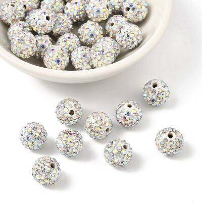 Polymer Clay Rhinestone Beads