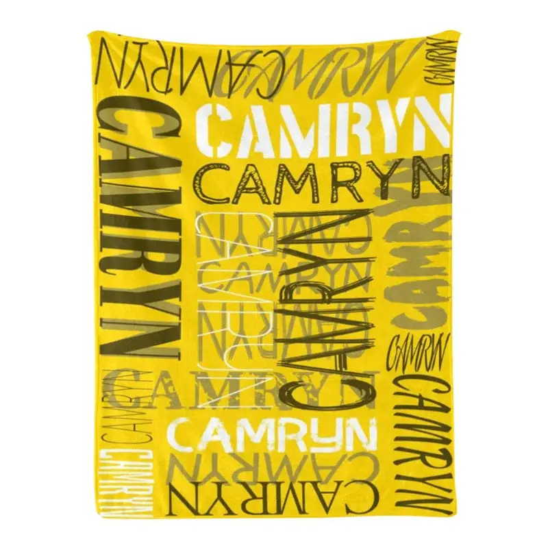 Personalized Name Gold Color Blanket Gift For Kid - Aperturee