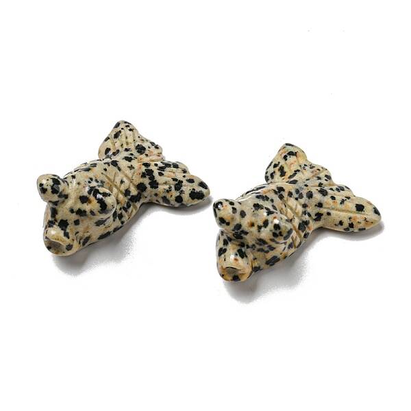Natural Dalmatian Jasper Carved Healing Goldfish Figurines