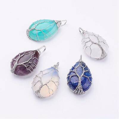 Natural & Synthetic Mixed Stone Pendants